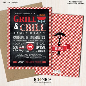 Invitation d’anniversaire de barbecue, Invitation de barbecue, Invitation à une fête de cuisson au barbecue, Invitation au gingham rouge, Invitation au barbecue d’été, Invitation au barbecue de la rentrée scolaire