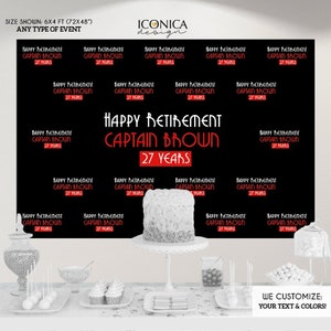 Retirement party photo booth, Happy Virtual Retirement, Step And Repeat Backdrop, Retirement Banner, Red Carpet, Printed Or Digital BRT0001 image 2