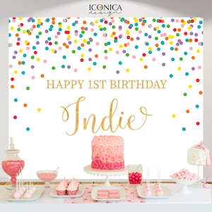 DORCEV 10x8ft Candy Store Backdrop for Girls Baby Shower 1st First Birthday Party Photography Background Sweet Candy Shop Dessert Cake Table Banner Wallpaper Newborn Baby Kids Photo Studio Props