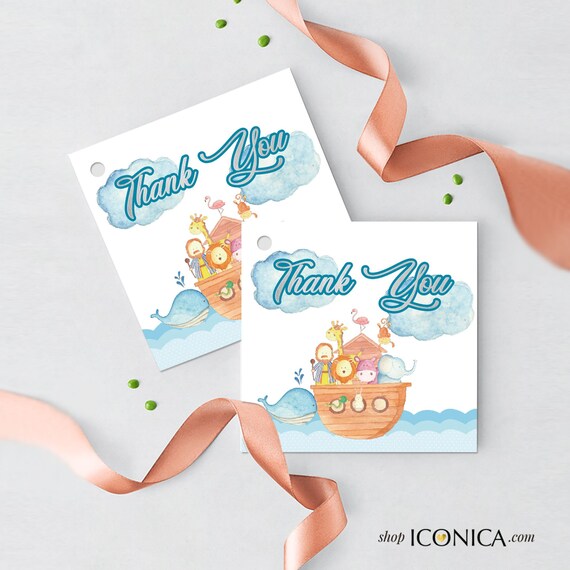 Noah's Ark Favor Tags, Noah's Ark Gifts Tags, Baby ShowerThank You Tags ...