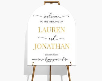 Custom Arch Wedding Welcome Sign, Printed Foam Board