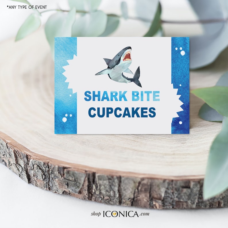 Shark Party Food Labels Personalized Shark Birthday Buffet - Etsy
