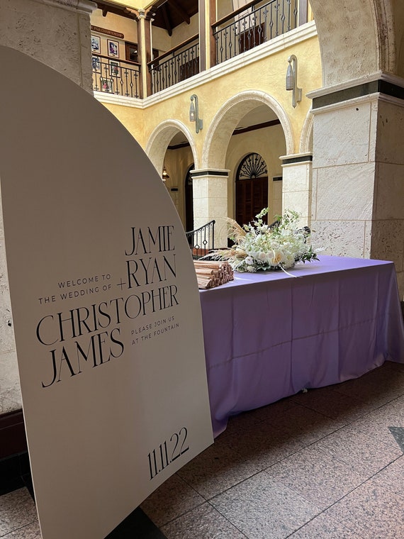 Arched seating chart Modern Wedding Welcome Sign Large Arched Panel with easel Entrance Sign Seating Chart Large Foam Board Custom Il_570xn