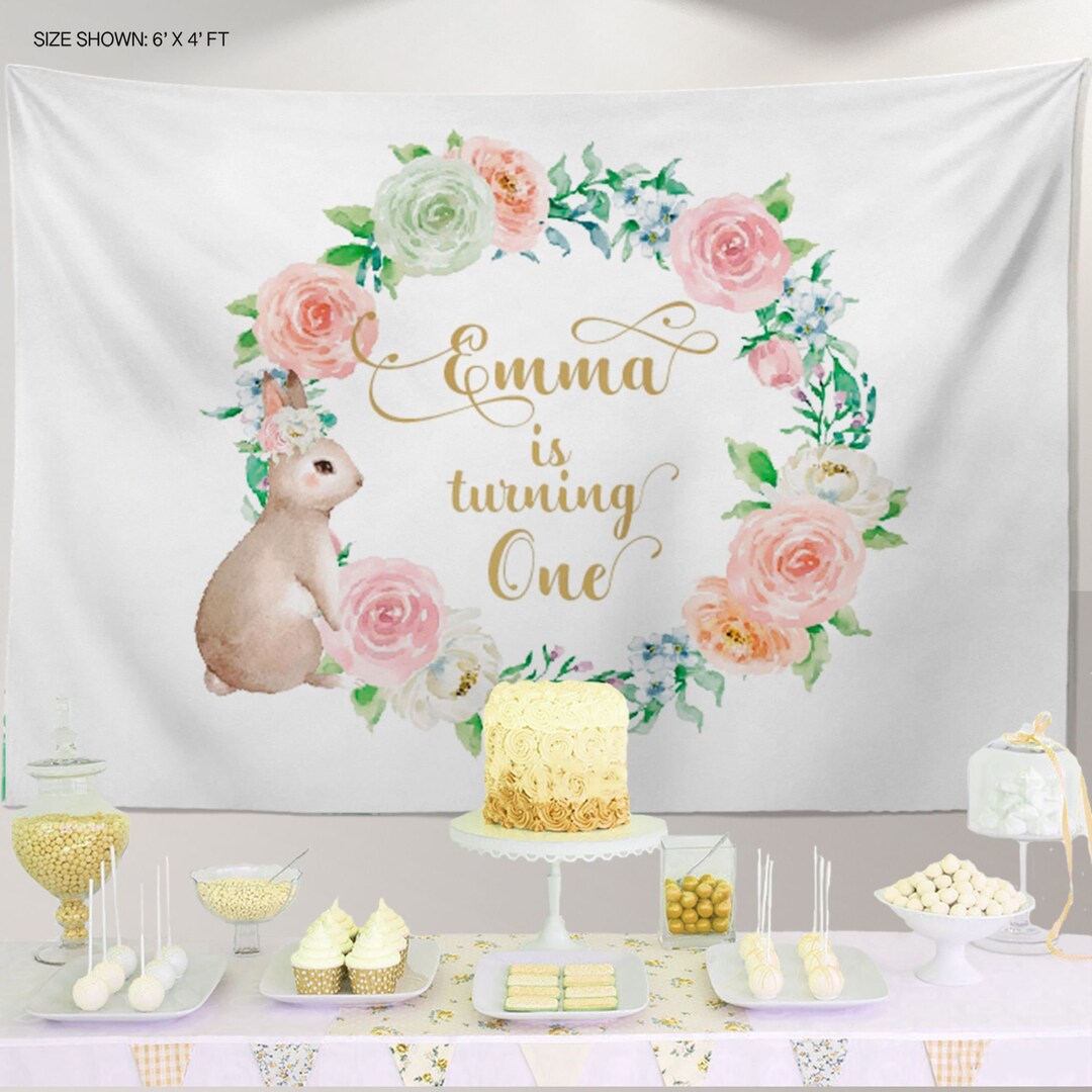 Bunny Party Backdrop, Some Bunny is One Decor, Easter Bunny Decor