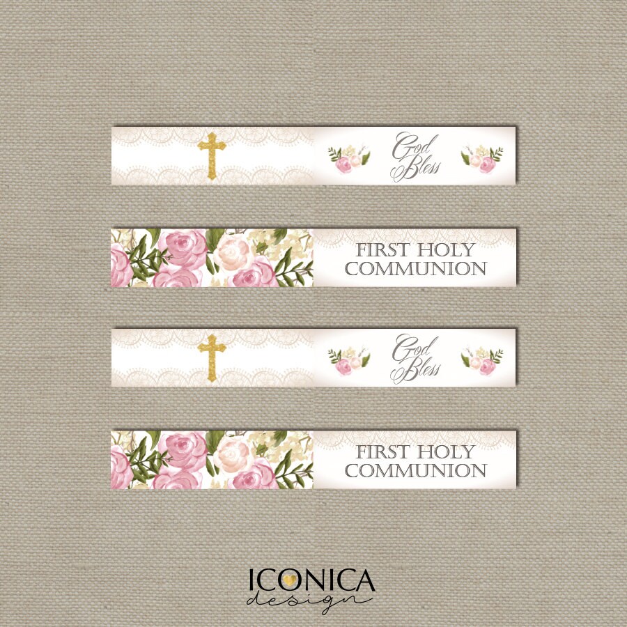 floral first communion straw flags 4 floral birthday party
