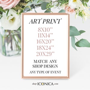 Art Prints, Party Signs (5) sizes available ||a La Carte || Made To Match Any Invitation, backdrop or Collection from our shop