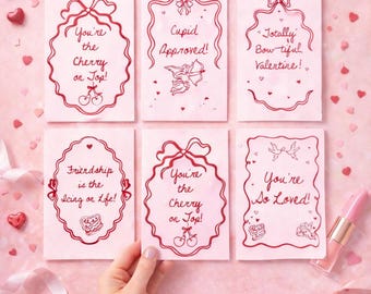 Retro Valentine's Day Cards, Printable Cards Bundle (PDF Download)