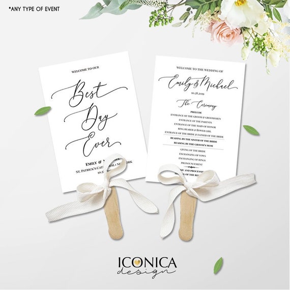 Wedding Program A La Carte Booklet Template Or Printed Cards 5x7