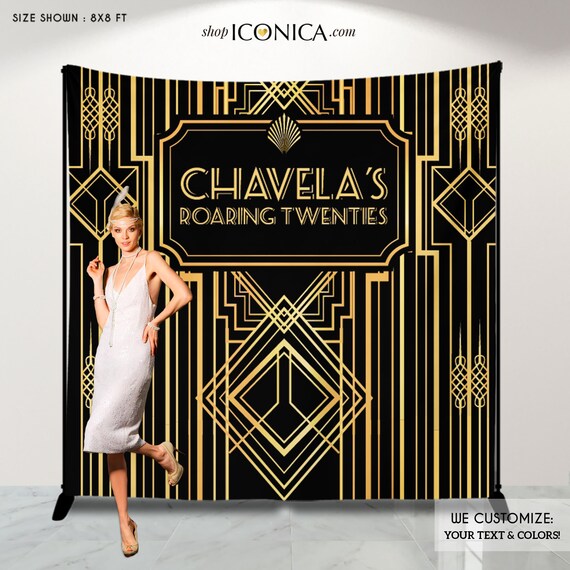 Beistle Great Roaring 1920’s Backdrop – 4’ X 30’ Plastic Party Decor, Roaring 20s Theme, Black & White Print