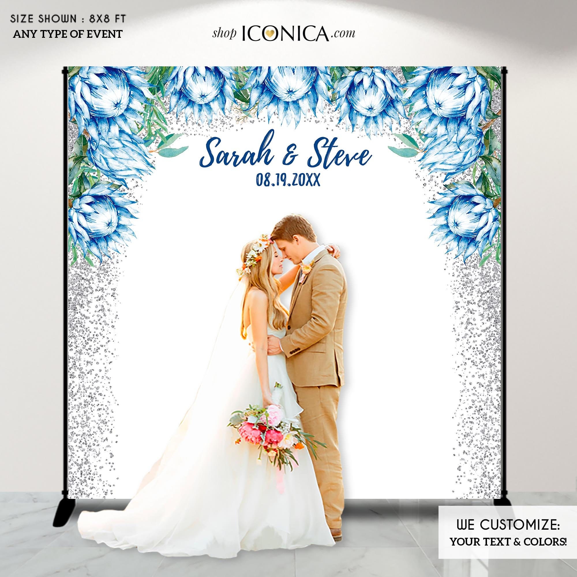 Custom Wedding Photo Booth Backdrop, Floral Step and Repeat (printed or ...