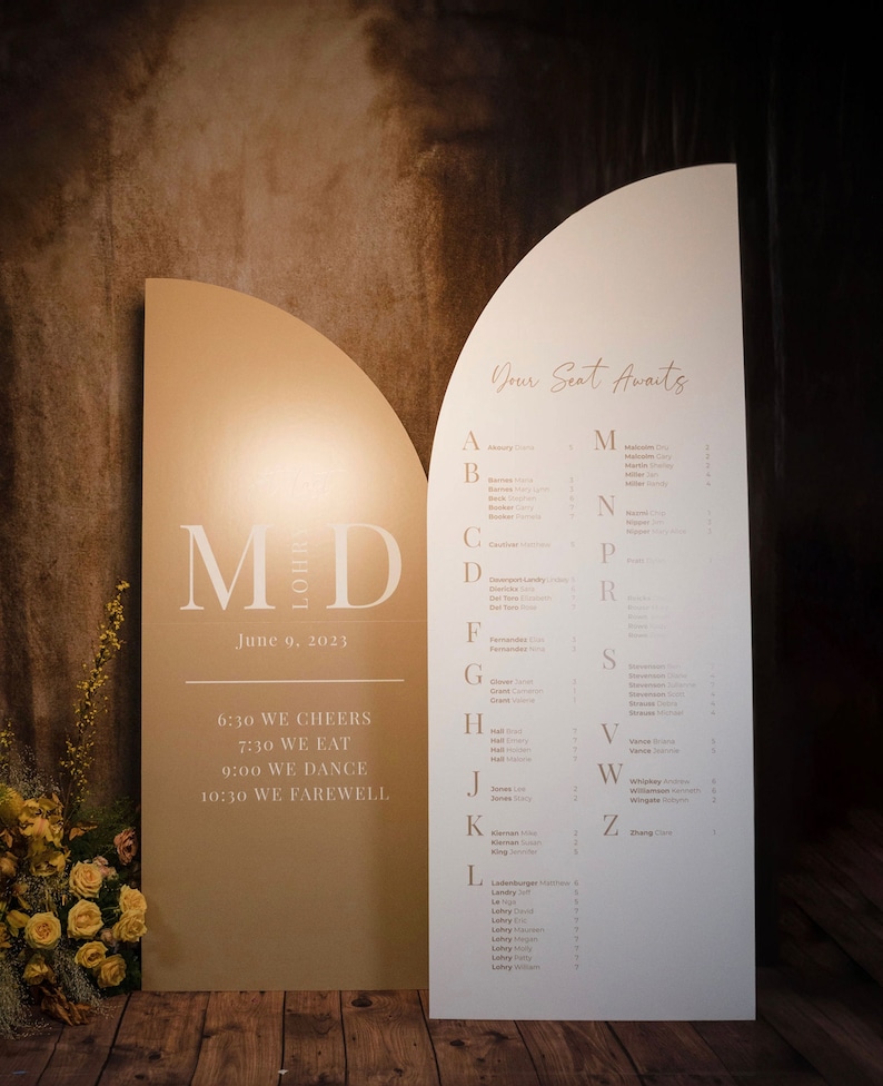 Panel Seating Map Arched Wedding Seating Chart Sign, Custom Foam Board Panel - Etsy