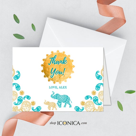 Moroccan Thank You Cards A2,thick matte paper 120#,A2 Folded, White Or Cream Envelopes included,Printed Cards Il_570xn