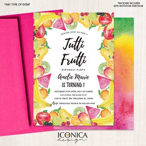 Fiesta de Tutti Frutti  || Invitaciones Imprimibles o Impresas