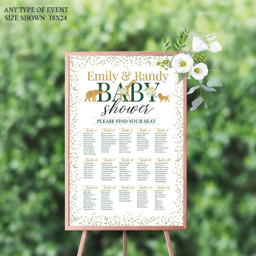 Baby Shower Seating Chart