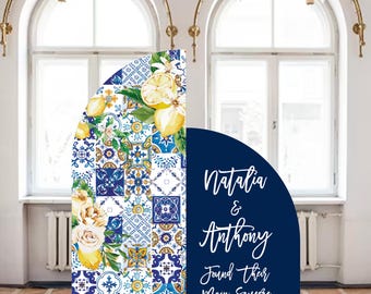 Amalfi Lemon Wedding Welcome Sign, Tuscan Engagement Party Decor