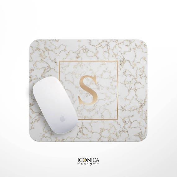 Marble Mouse Pad Marbel And Faux Gold Foil Personalized Gift Marble Mouse Pad Marbel And Faux Gold Foil Personalized Gift Custom Desk Accessories Mp0012