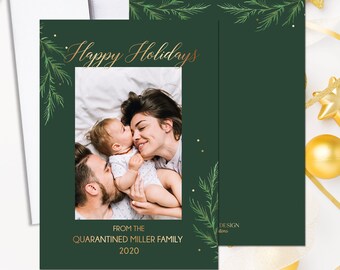 Christmas Cards 2020 Quarantined Christmas Greeting Cards - Holiday Photo Cards - Christmas Photo Card, Printed Cards