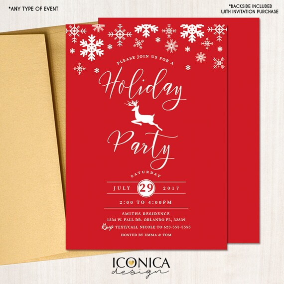christmas cards holiday party invitations elegant red and christmas in july invitations free