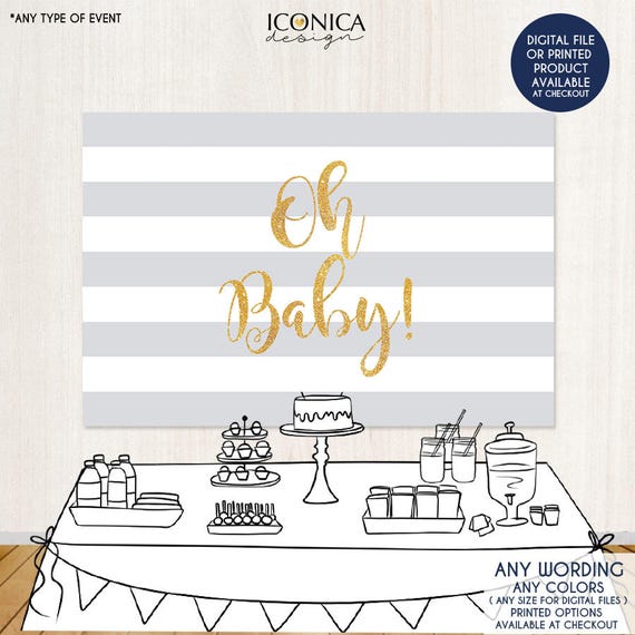 Baby Shower Photo Booth Backdrop Oh Baby Banner Step And Repeat