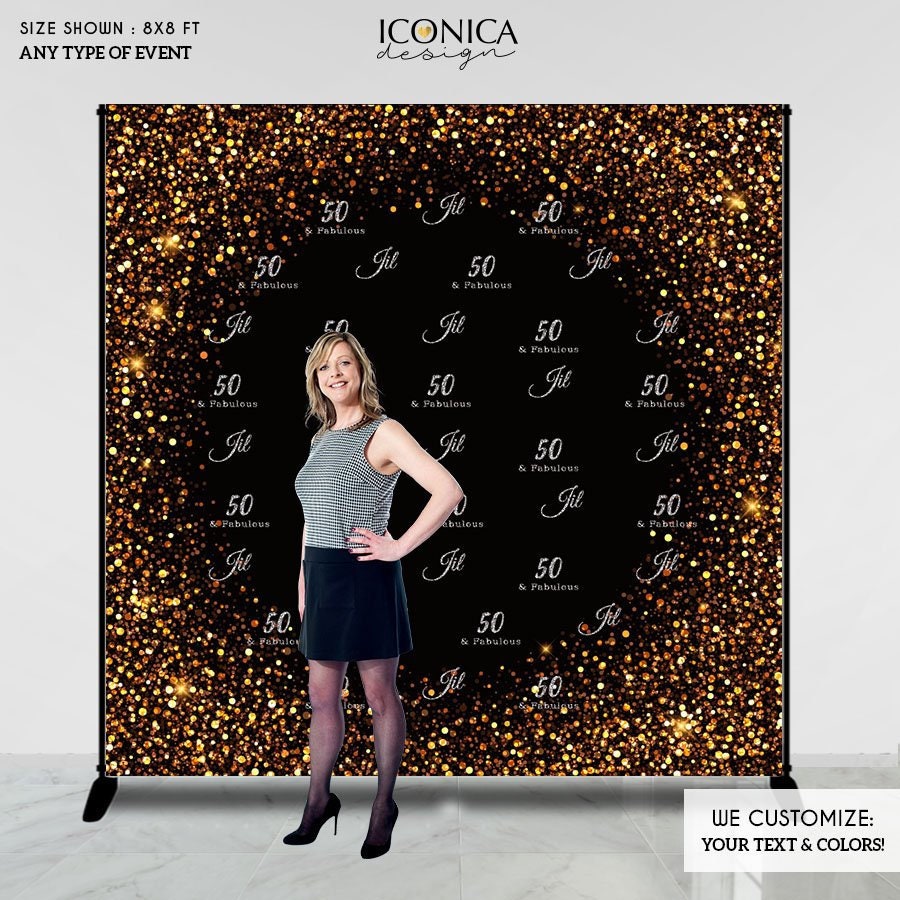 50 Birthday Photo Booth Backdrop 50th Birthday Party Etsy