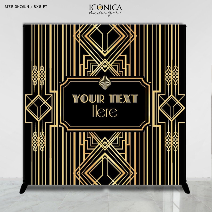 Roaring 20's Banner Art Deco Backdrop Great GatsbyGold Etsy