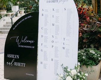 Wedding Seating Chart Large Arch Wedding Seating Chart Arched Panel with easel Entrance Sign Foam Board Custom text, color, Light Weight