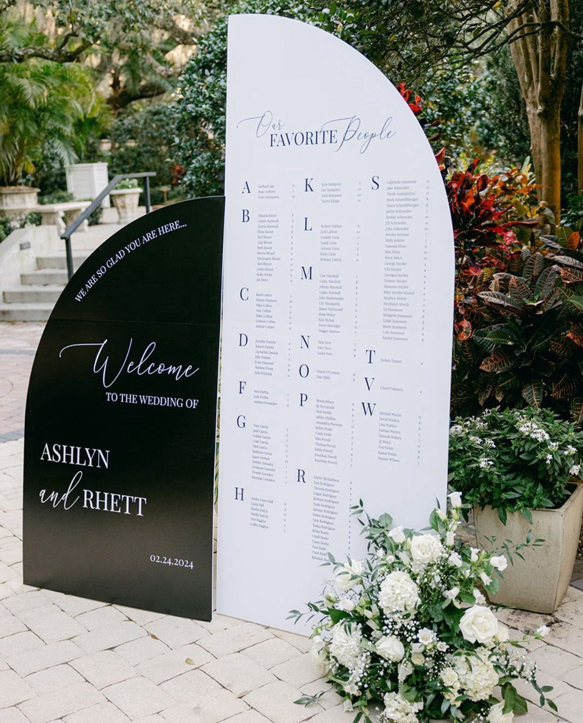 Elegant Foam Board Arch Seating Chart