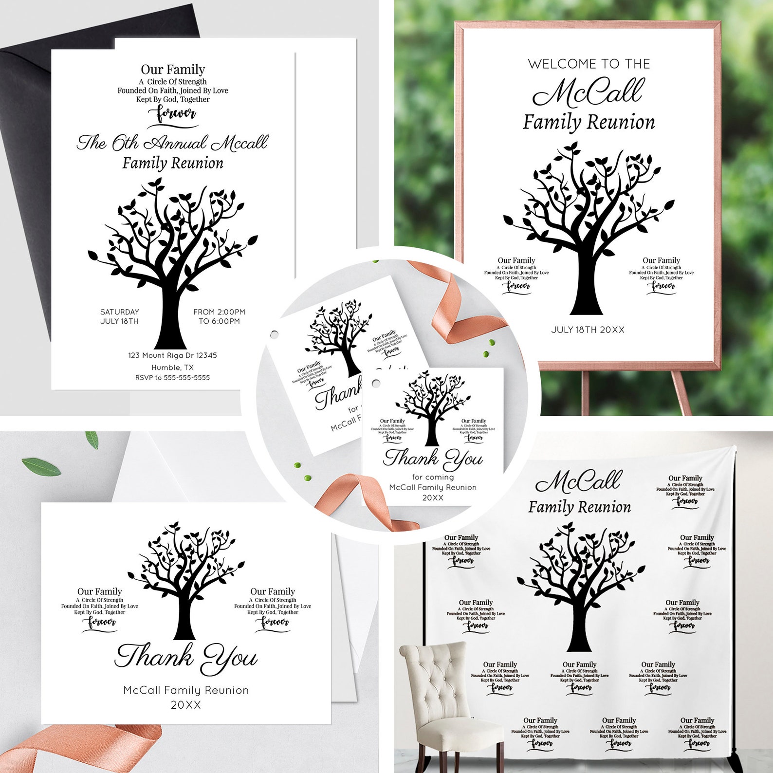 Personalized Family Reunion Welcome Sign, Custom Printed Entrance Decor ...