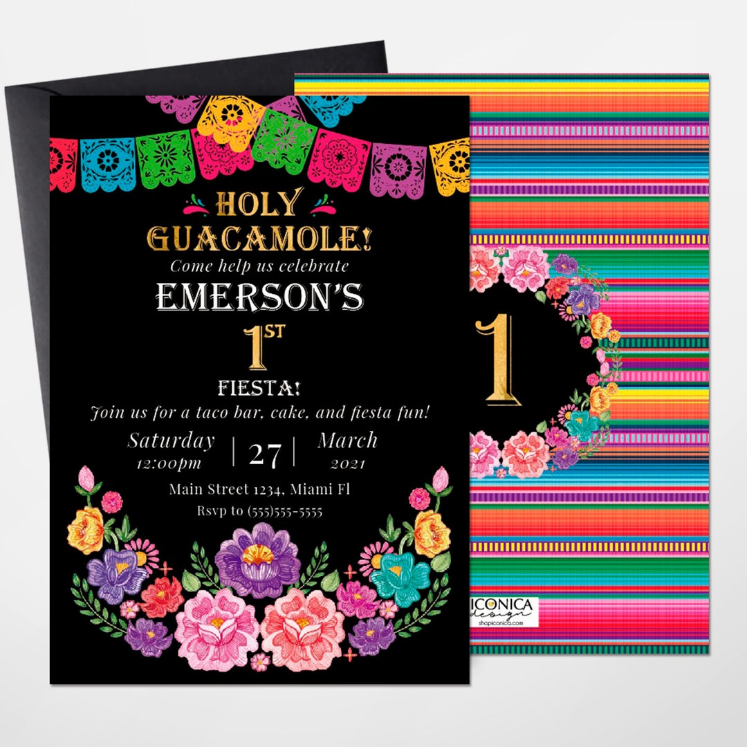 Fiesta Theme 1st Birthday Invitation, Cinco De Mayo Invite, Any Age
