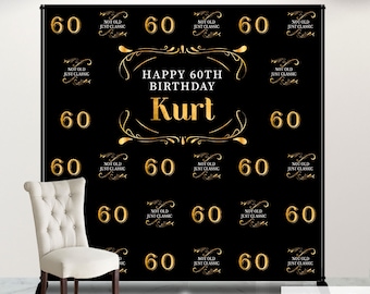 60th Birthday Backdrop, Not Old just CLASSIC banner, Aged to Perfection Custom Step And Repeat Backdrops, Personalized birthday, BBD0126