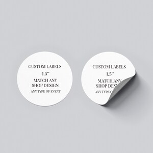 Custom Labels 1.5", Matching Stickers, Toppers, Party Logos, Sizes: 1.5" Stickers || A la carte || Made to match any ID invitation