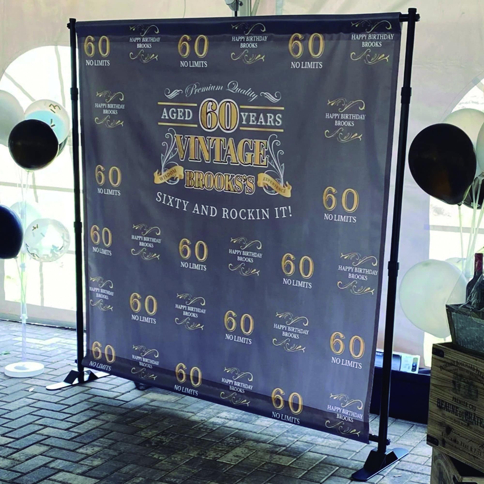 Customizable Birthday Backdrop, Aged to Perfection, Step and Repeat - Etsy
