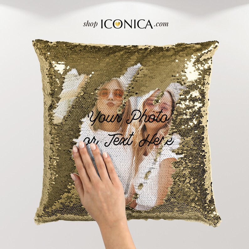 Graduation Gift Sequin Pillow Case Personalized Reveal Gift Etsy