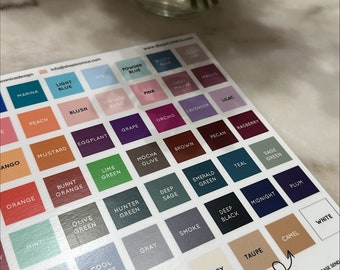 Muestra de carta de colores impresa en cartón pluma