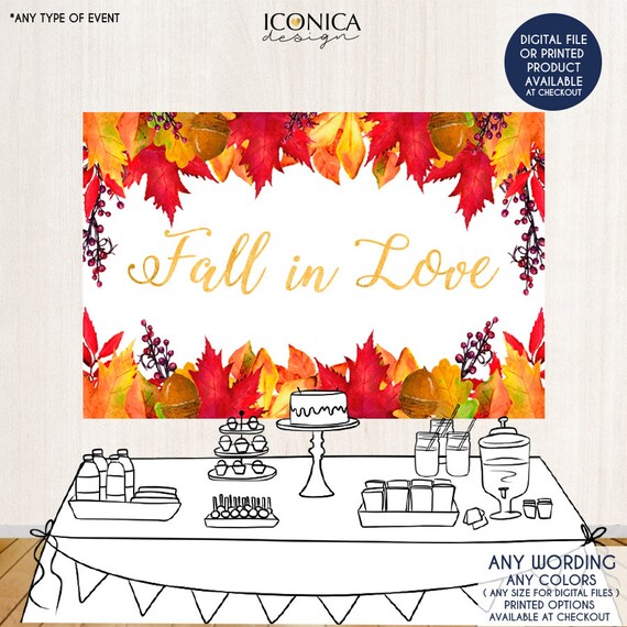 Fall In Love Backdrop Fall Party Dessert Table Banner Any Event
