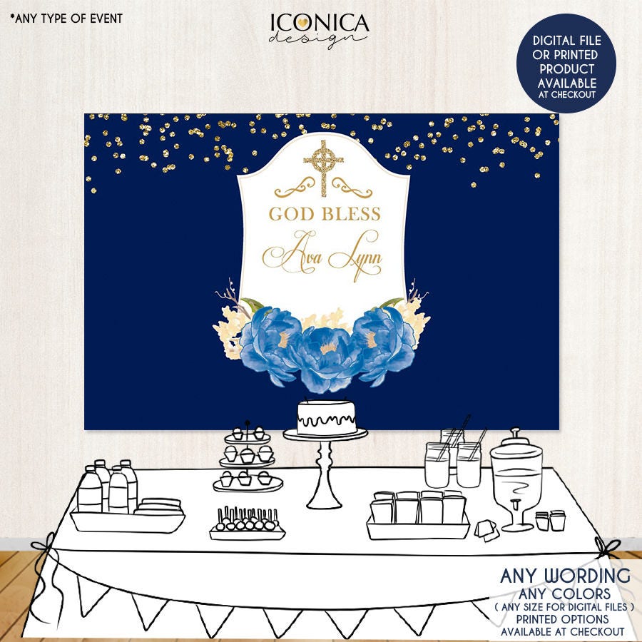 Baptism Backdrop First Communion Backdrop Floral Photo Etsy