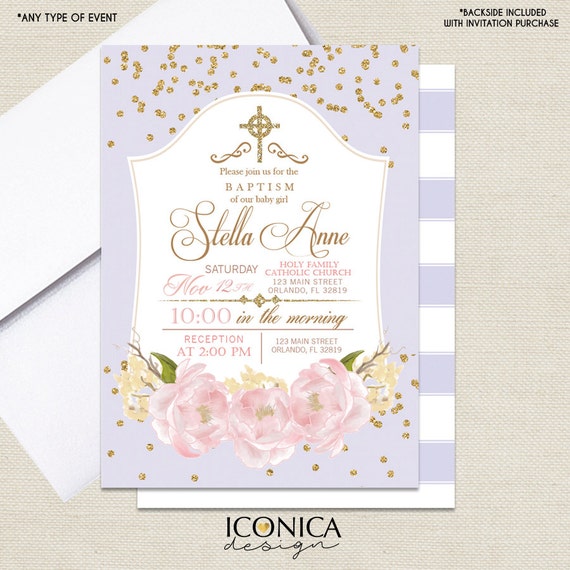 Invitaciones Flores de Bautizo Confetti Dorado Peonies - Etsy México Invitaciones Flores de Bautizo Confetti Dorado Peonies - Etsy México