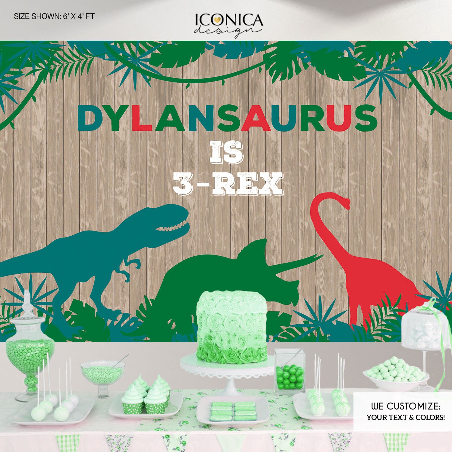 Banner de Dinosaurios Imprimible o Impreso - Etsy México, image size:1500x1500