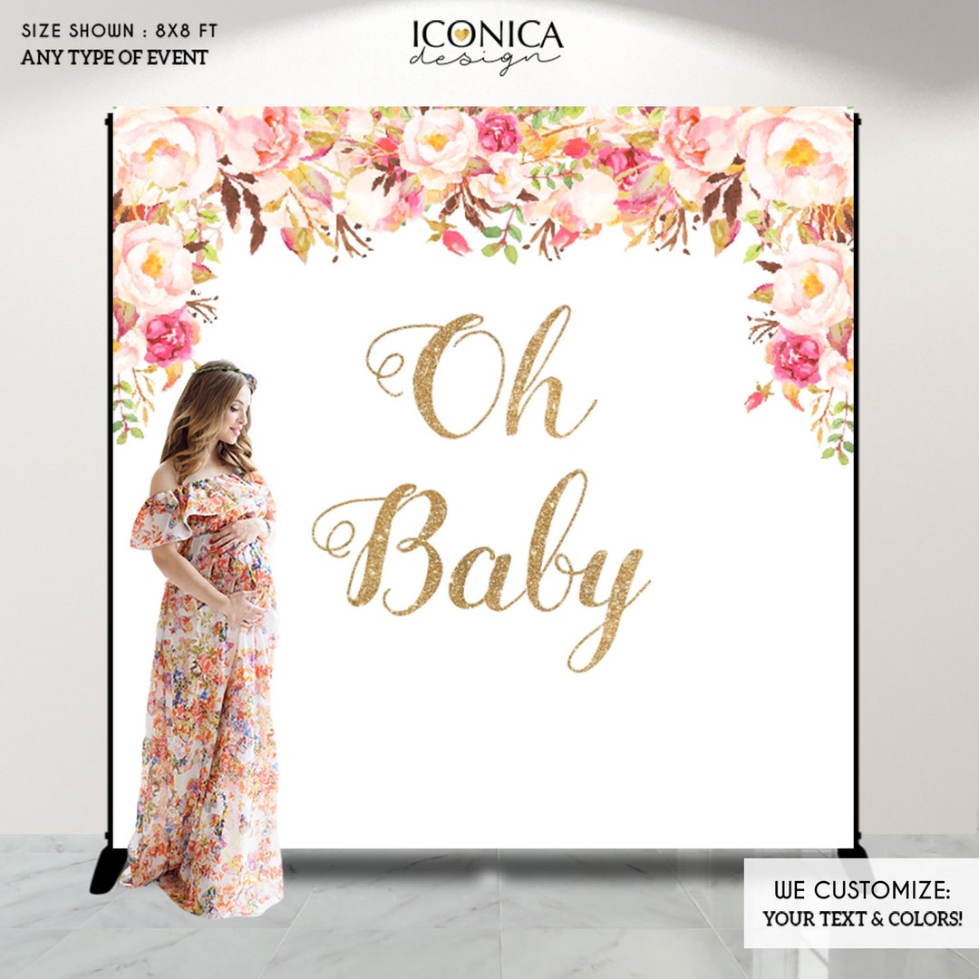 Fondo para baby shower, decoración floral bohemia para baby shower,  cualquier texto, flores de acuarela para baby shower, archivo impreso o  imprimible BBS0072 - Etsy México, image size:1080x1080