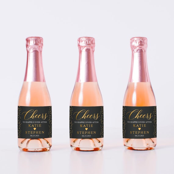Étiquettes de mini bouteille de champagne personnalisées