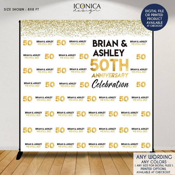 50th Anniversary Photo Backdrop 50th Anniversary Party Decor We