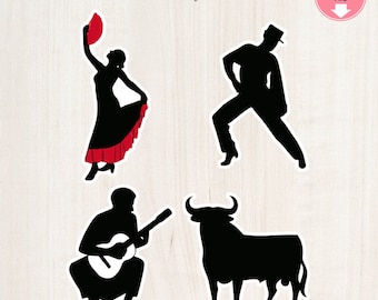 Flamenco Cutouts Flamenco Themed Cutouts Digital File Spanish Themed Spanish Spain Cutouts Instant Download