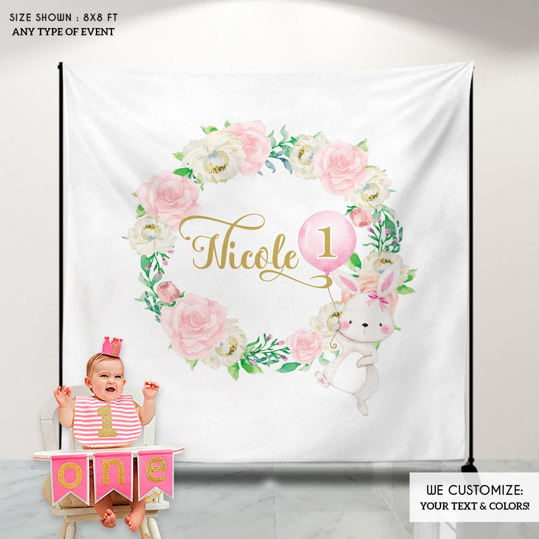 Some Bunny is One Custom Backdropeaster Party Backdrop Bunny - Etsy