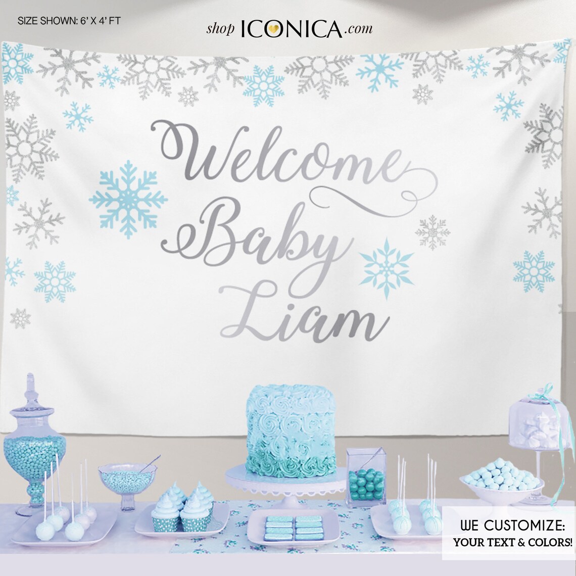 Winter Wonderland Backdrop Winter Wonderland Baby Shower | Etsy