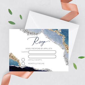 Geode Themed Insert Card 3.5x5" Printed cards RSVP Cards