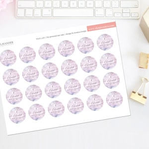 First Communion Favor Stickers Floral Lavender Watercolor Communion Round Labels 2&quot;, Favor tags, Gift Tags, Popcorn Labels, Envelope Seals