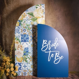 amalfi coast bridal shower arch sign large, amalfi coast wedding, tuscan Capri backdrop, mediterranean lemon decor, Arched Panel with easel