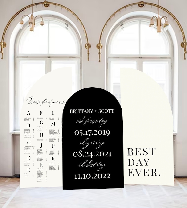 Large Arched Wedding Seating Chart Sign, Foam Board With Easel Etsy