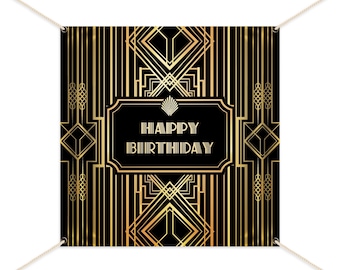 Roaring 20's Party Decor, Personalized Great Gatsby Party Banner, Mile –  Iconica Design