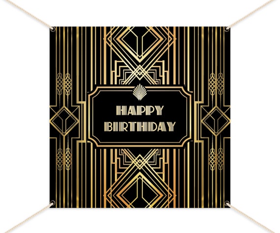 Roaring 20's Party Decor,personalized Great Gatsby Party Banner,art Deco  Backdrop,printed or Printable File 